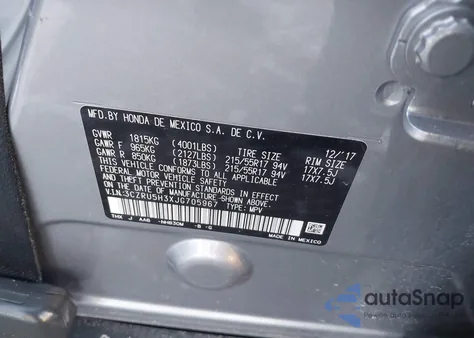 2018 Honda Hr-V Lx z USA, uszkodzony, nr VIN 3CZRU5H3XJG705967